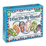 Carson-Dellosa Publishing KE846000 Carson-Dellosa I Can Tie My Shoes! Lacing Cards, 6 Cards/6 Laces, Ages 4+