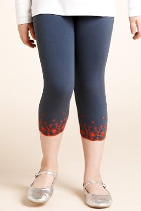 Cotton Rich Floral Embroidered Leggings