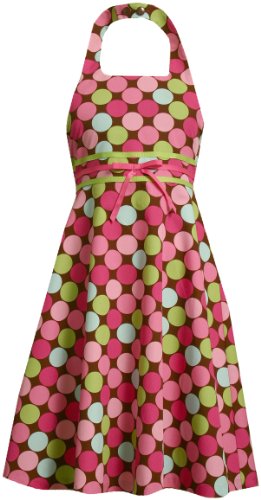 Bonnie Jean  Girls 7-16 Multi Dots Halter Sundress,Brown,14