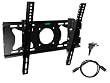 Pyle Mega Tilt Wall Mount & Cable Package for Home/Office/Schools/Public -- PSW228 Tilt Wall Mount for 23" to 36" Displays (Black) + PHDMRT6 6Ft. Horizontal Swivel High Definition HDMI Cable With Heavy-Duty Fiber Shielding.