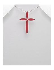 Cross Colored Enamel Pendant Necklace In 92.5 Sterling Silver