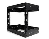 StarTech.com 8U Open Frame Wall Mount Equipment Rack - Adjustable Depth RK812WALLOA (Black)