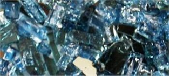 40 LB Caribbean Blue Reflective Colored Glass for Peterson burner systems and gas firepits