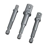 TEKTON 2902 Power Drill Extension Socket Adapter Set, 3-Piece