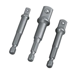 TEKTON 2902 Power Drill Extension Socket Adapter Set, 3-Piece