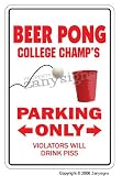 BEER PONG ZONE Sign table drinking game ping balls