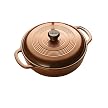 Enamel Coated Cast Iron 3-qt. Covered Casserole- Brown