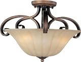 Maxim Lighting 22241WSPD Fremont 3-Light Semi-Flush Mount, Platinum Dusk Finish with Wilshire Glass Shade