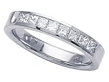 0.50 cts Princess Diamonds Band - Platinum, 14kt White or Yellow Gold