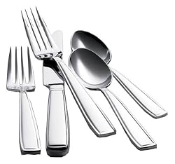 Waterford Glenridge 18/10 Stainless Steel 65-Piece Flatware Set, Service for 12 with 5-Piece Hostess Set, Complete with a Waterford Flatware Chest. Distributed by Reed & Barton