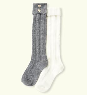 2 Pairs of Older Girls' Autograph Knee High Socks