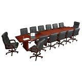 20' Conference Table with 16 Leather Chairs