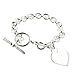 Heavy Sterling Silver Rolo Heart Charm Toggle