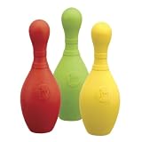 JW Pet Company Tough by Nature iSqueak Bouncin Bowlin Pin Large Rubber Dog Toy