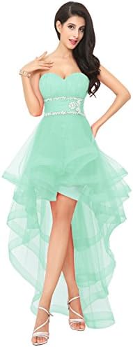 Favebridal Women's High Low Sweetheart Prom Dress Homecoming Gown AJ014MT-4