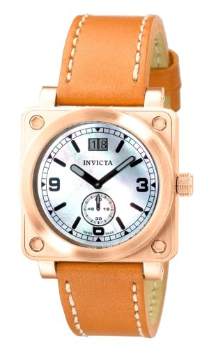 Invicta 4442 Lady Square Corduba Watch with Anti Reflective Mineral Glass and Leather Strap