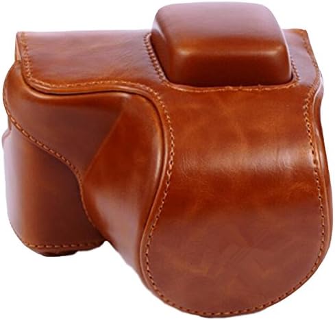 Camerase Shoulder Camera Bag Single Strap Leather Camera Case for Sony NEX-5T &amp; NEX-5R, Light Brown