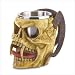Gothic Skull Tankard Horns Mug Steel Cup Fangs Goblet