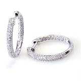 0.48 Carat 14KWG Diamond Hoop Earrings
