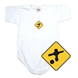 BABY BODYSUIT WHITE  SIGN FOOSBALL  6 - 9 Months