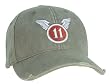 Vintage Olive Drab 11th Airborne Low Profile Baseball Cap, lightly Distressed