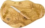 Berard Olive Wood Cheese Board with handles, abstract size and design 10 by 17 inches