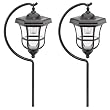 Malibu Outdoor One-Light Solar-Powered Carriage Light, Black Metal, 2-Pack #LZ14001H2