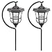 Malibu Outdoor One-Light Solar-Powered Carriage Light, Black Metal, 2-Pack #LZ14001H2