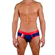 Mens New Contrast Front Stripe Bikini Swimsuit By Gary Majdell Sport