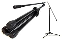 Professional Heavy Duty Microphone Stand: Full Size Boom/Straight Mic Stand - all metal black
