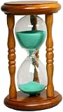 G.W. Schleidt 36005NA-G Sand Timer 5 Minute Green Sand in Natural Stand 6-Inch