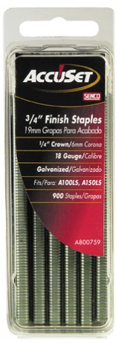 Senco A800759 18 Gauge by 1/4-inch Crown by 3/4-inch Leg Electro Galvanized Staples (900 per box)