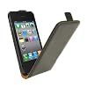Genuine Leather Vertical Flip Case for Apple iPhone 4 / iPhone 4S - Black
