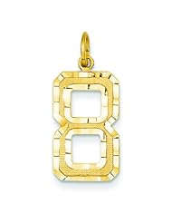 14K Yellow Gold Large Number 8 Charm Pendant Jewelry