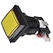 BQLZR Yellow and Black 33 x 33mm Square Shape LED Illuminated Push Button Large Machinery 12V Switch Pack of 5