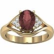 14K Yellow Gold Smoky Quartz and Diamond Ring