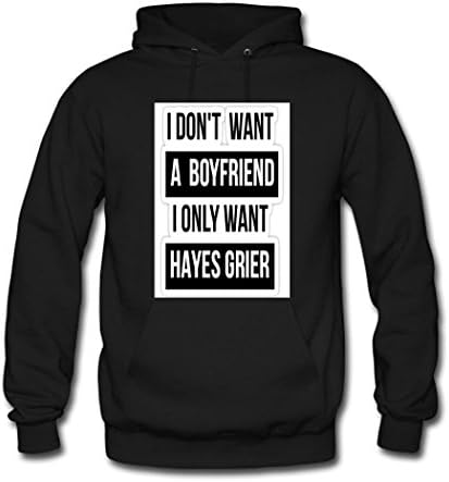 SHSUE Men's Magcon Boys Band Printed Cotton Hooded Sweatshirt Medium Black