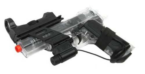 Colt 1911 Spring Pistol with Sight/Laser Airsoft - Clear