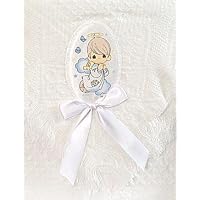 Precious Moments Embroidered Appliqued Baby Shawl - White