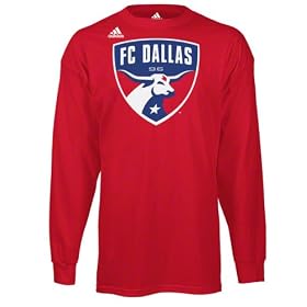 FC Dallas Red adidas Team Logo Long Sleeve T-Shirt