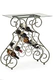 Scroll Wine Table 27.5hx27w Rstc Iron/glass