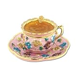 Pink Cup and Saucer Jeweled Trinket Box