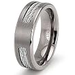 7.0mm Titanium Ring with Stainless Steel Cables (Sizes 7-12)