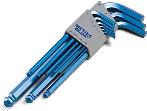 Metric Blue Ball End Hex Key Set, Pieces 9, M7