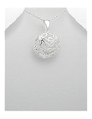 Flower Pendant Necklace In 92.5 Sterling Silver