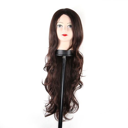 Charming Wavy Hair Synthetic Black Dark Brown Light Brown Wig Women's Party Full Wigs Curly Long Ladies Sexy Women's Party Cosplay Wigs (Dark Brown)