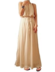 Chiffon Empire   Waistline Halter Summer Open-Back Party Dress/Maxi Dress 