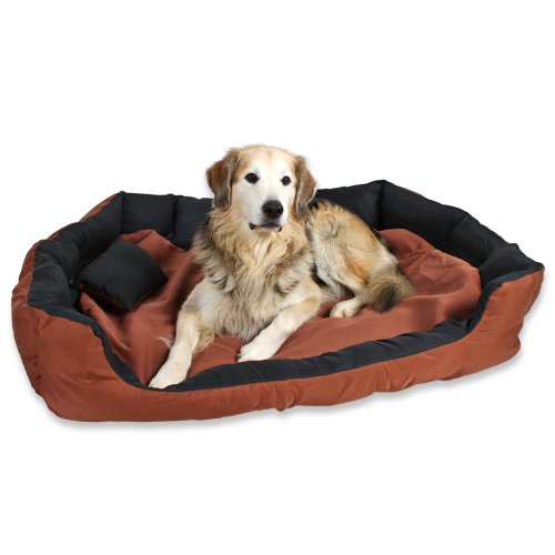 TecTake XXL Hundebett Hundekissen Hundesofa Schlafbett braun/schwarz