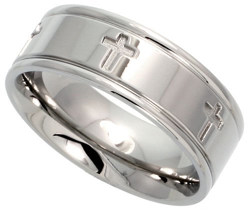 Surgical Steel 5/16 (8mm) Comfort Fit Cross Band