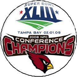 ARIZONA CARDINALS SUPER BOWL NFC CHAMPIONS Pinback Button 1.25